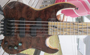 Kiesel Vader VB5 Mastergrade Walnut Burl 5 String Bass